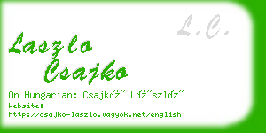 laszlo csajko business card